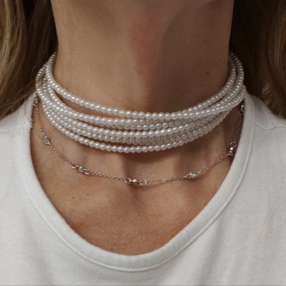 7-layer 16" Pearl Choker - Picture 1 of 4